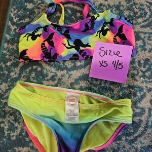 Wonder Nation Blue and Green Bikini Swim Set